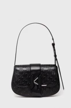 Τσάντες χιαστί Δερμάτινη τσάντα Karl Lagerfeld μαύρο