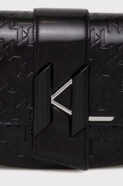 Τσάντες χιαστί Δερμάτινη τσάντα Karl Lagerfeld μαύρο -Karl Lagerfeld Εκπτώσεις unnamed file 1012