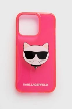 Θήκες για γυναίκες Θήκη κινητού Karl Lagerfeld IPhone 13 Pro ροζ