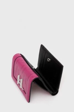 Πορτοφόλια Δερμάτινο πορτοφόλι Karl Lagerfeld χρώμα: ροζ -Karl Lagerfeld Εκπτώσεις unnamed file 1125