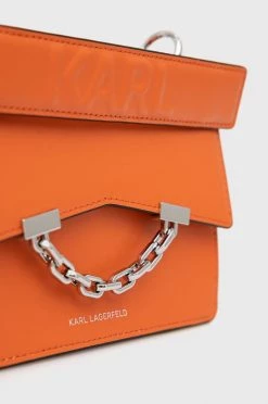 Τσάντες χιαστί Δερμάτινη τσάντα Karl Lagerfeld πορτοκαλί -Karl Lagerfeld Εκπτώσεις unnamed file 1160