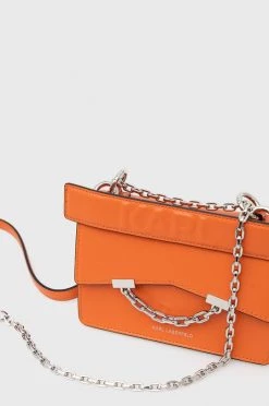Τσάντες χιαστί Δερμάτινη τσάντα Karl Lagerfeld πορτοκαλί -Karl Lagerfeld Εκπτώσεις unnamed file 1162