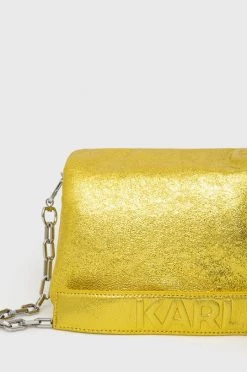 Τσάντες χιαστί Δερμάτινη τσάντα Karl Lagerfeld κίτρινο -Karl Lagerfeld Εκπτώσεις unnamed file 1254