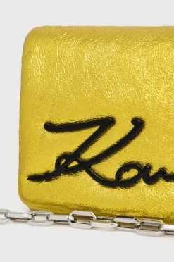 Τσάντες χιαστί Δερμάτινη τσάντα Karl Lagerfeld κίτρινο -Karl Lagerfeld Εκπτώσεις unnamed file 1255