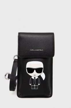Θήκες για γυναίκες Δερμάτινη θήκη τηλεφώνου Karl Lagerfeld μαύρο