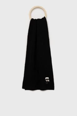 Κασκόλ Φουλάρι με μείγμα κασμίρ Karl Lagerfeld μαύρο