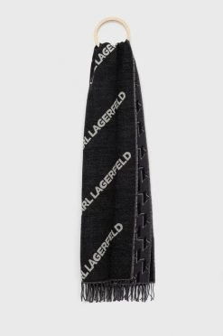 Κασκόλ Μάλλινο κασκόλ Karl Lagerfeld γκρι