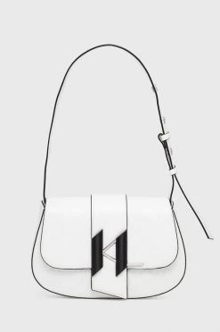 Τσάντες χιαστί Δερμάτινη τσάντα Karl Lagerfeld άσπρο