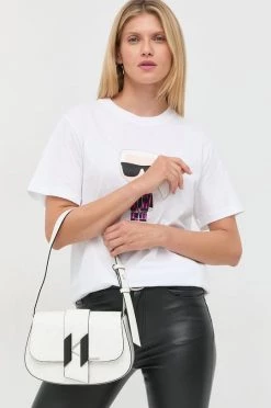 Τσάντες χιαστί Δερμάτινη τσάντα Karl Lagerfeld άσπρο -Karl Lagerfeld Εκπτώσεις unnamed file 195