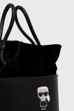 Τσάντες και τσάντες ώμου Δερμάτινη τσάντα Karl Lagerfeld μαύρο -Karl Lagerfeld Εκπτώσεις unnamed file 231