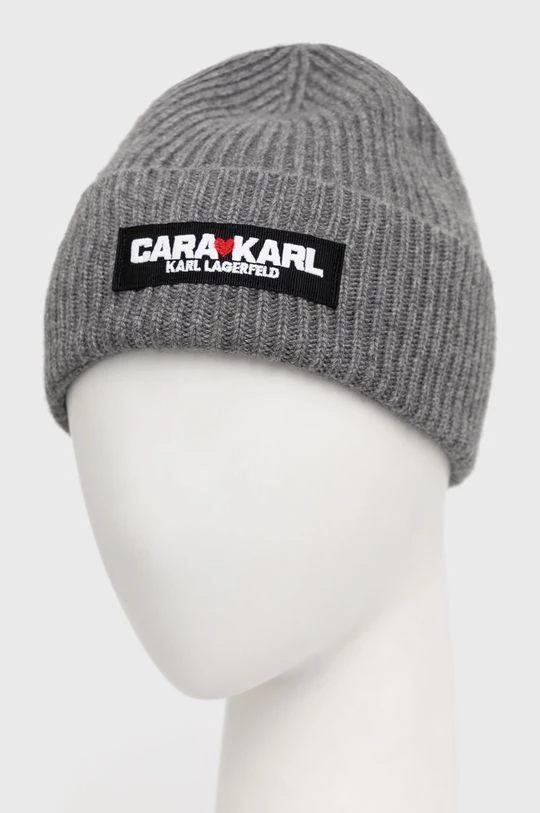 Σκουφιά Σκουφί από μείγμα μαλλιού Karl Lagerfeld Lagerfeld X Cara Delevingne , χρώμα: γκρι 4 Σκουφιά Σκουφί από μείγμα μαλλιού Karl Lagerfeld Lagerfeld X Cara Delevingne , χρώμα: γκρι - Image 2