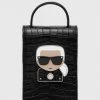 Τσάντες χιαστί Δερμάτινη τσάντα Karl Lagerfeld μαύρο