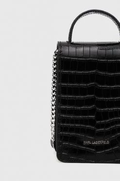 Τσάντες χιαστί Δερμάτινη τσάντα Karl Lagerfeld μαύρο -Karl Lagerfeld Εκπτώσεις unnamed file 355
