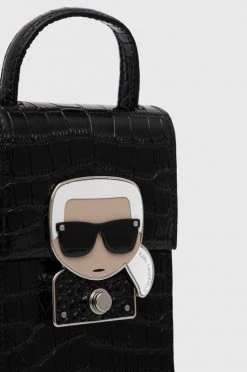 Τσάντες χιαστί Δερμάτινη τσάντα Karl Lagerfeld μαύρο -Karl Lagerfeld Εκπτώσεις unnamed file 356