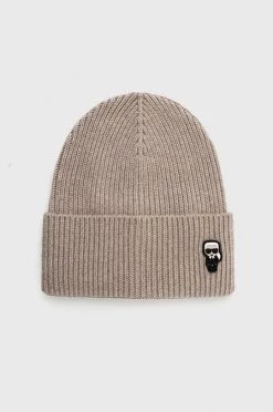 Σκουφιά Σκουφί από μείγμα μαλλιού Karl Lagerfeld μπεζ,