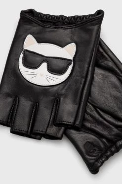 Γάντια Δερμάτινα γάντια Karl Lagerfeld μαύρο -Karl Lagerfeld Εκπτώσεις unnamed file 494