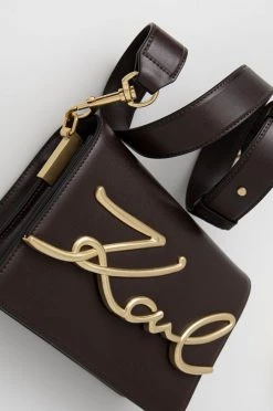 Τσάντες χιαστί Δερμάτινη τσάντα Karl Lagerfeld καφέ -Karl Lagerfeld Εκπτώσεις unnamed file 844