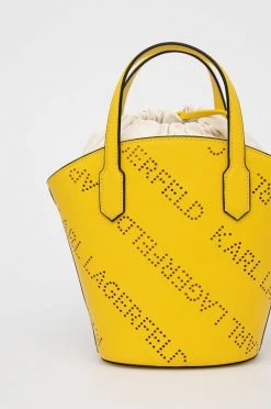 Τσάντες και τσάντες ώμου Δερμάτινη τσάντα Karl Lagerfeld κίτρινο -Karl Lagerfeld Εκπτώσεις unnamed file 877