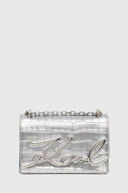 Τσάντες χιαστί Δερμάτινη τσάντα Karl Lagerfeld ασημί 3 Τσάντες χιαστί Δερμάτινη τσάντα Karl Lagerfeld ασημί