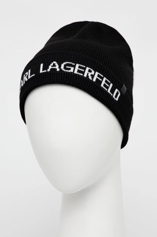 Σκουφιά Σκουφί με μείγμα κασμίρ Karl Lagerfeld μαύρο 4 Σκουφιά Σκουφί με μείγμα κασμίρ Karl Lagerfeld μαύρο - Image 2