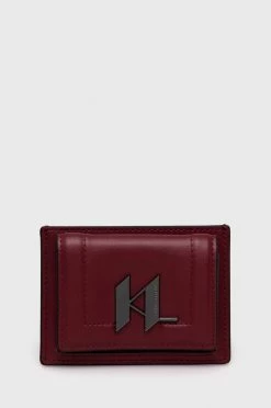 Πορτοφόλια Δερμάτινο πορτοφόλι Karl Lagerfeld χρώμα: κόκκινο